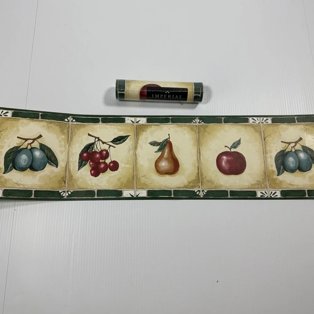 Vintage Imperial 122208 Fruit Tile Wallpaper Border 2 Rolls 10 Yards Prepasted